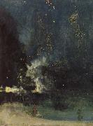 James Abbott Mcneill Whistler Nocturne in Black and Gold oil on canvas